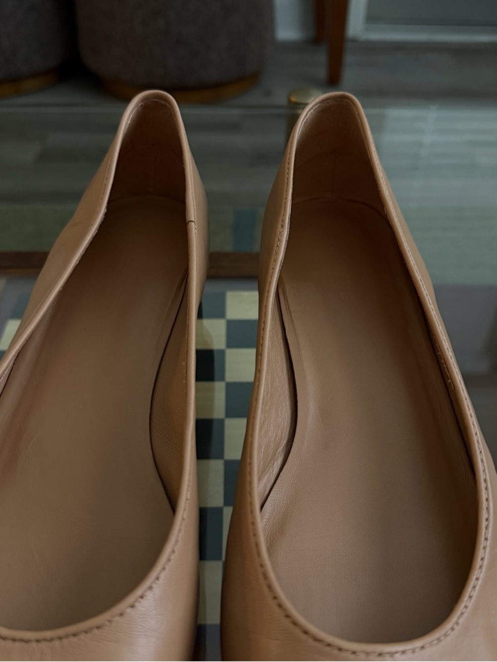 Everlane Nude Tan Low Block Heel Pumps - Picture 3 of 8